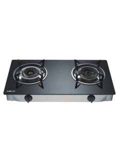 COCINA GAS INOX 2 FUEGOS CRISTAL TEMPLADO MUVIP