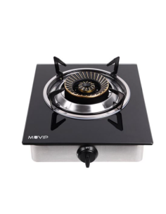 COCINA GAS INOX 1 FUEGO CRISTAL TEMPLADO MUVIP