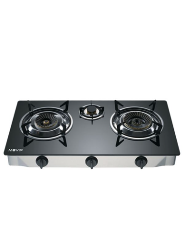COCINA GAS INOX 1 FUEGO CRISTAL TEMPLADO MUVIP