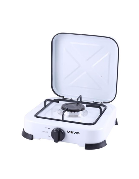 COCINA GAS INOX 1 FUEGO CRISTAL TEMPLADO MUVIP