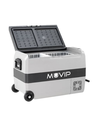 NEVERA PORTATIL CON COMPRESOR 44 LITROS 80W CON RUEDAS DOBLE ZONA MUVIP