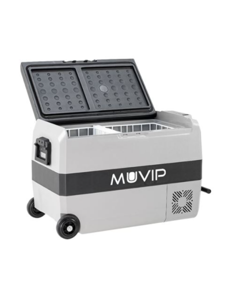 NEVERA PORTATIL CON COMPRESOR 44 LITROS 80W CON RUEDAS DOBLE ZONA MUVIP