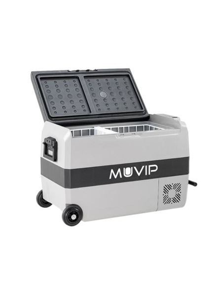 NEVERA PORTATIL CON COMPRESOR 44 LITROS 80W CON RUEDAS DOBLE ZONA MUVIP