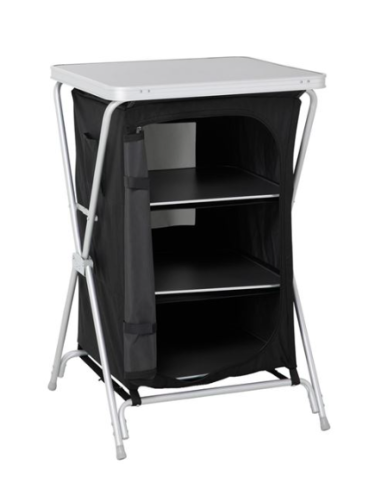 MESA DE CAMPING PLEGABLE CON ARMARIO DE TELA INTEGRADO