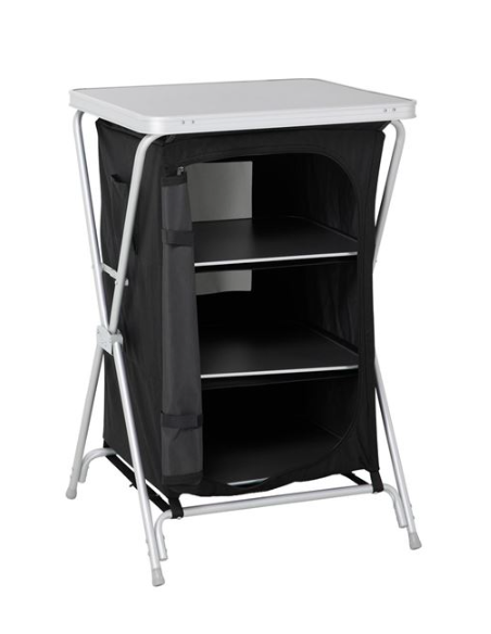 MESA DE CAMPING PLEGABLE CON ARMARIO DE TELA INTEGRADO