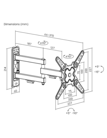 SOPORTE CON BRAZO TV 13"-43" DOBLE EXTENSION CROMAD