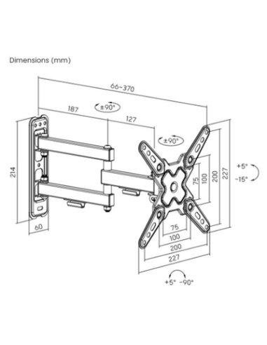 SOPORTE CON BRAZO TV 13"-43" DOBLE EXTENSION CROMAD