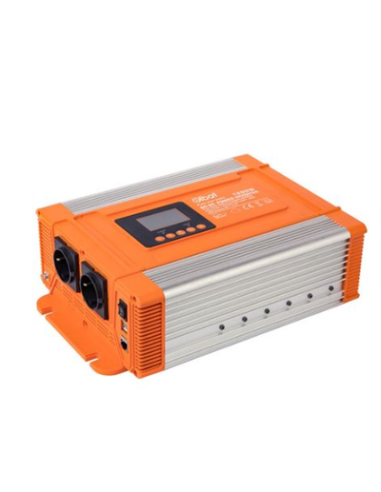 CONVERTIDOR DE CORRIENTE ONDA PURA CON PANTALLA LCD 1200W ELBAT