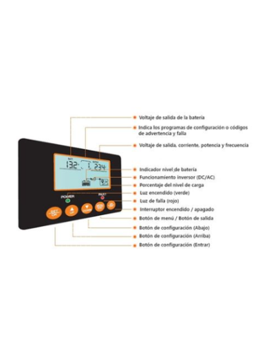 CONVERTIDOR DE CORRIENTE ONDA PURA CON PANTALLA LCD 1200W ELBAT
