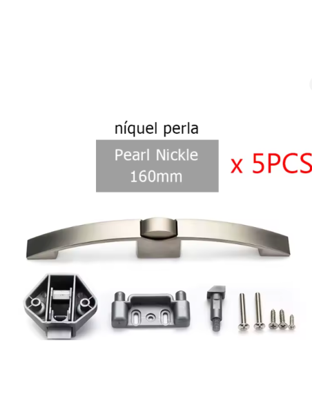 PULSADOR/CERRADURA NICKEL 160MM