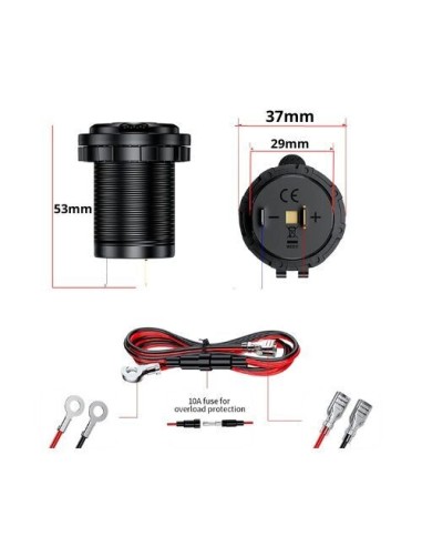 CONEXION MECHERO 12V CONEXION HEMBRA