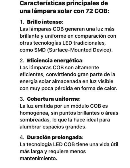 LAMPARA SOLAR 72 COB CON SENSOR