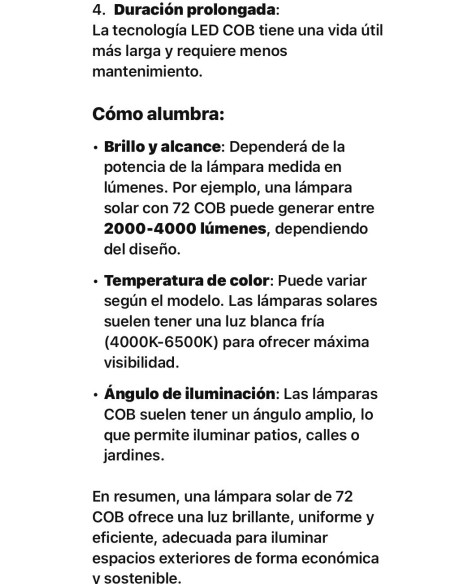 LAMPARA SOLAR 72 COB CON SENSOR