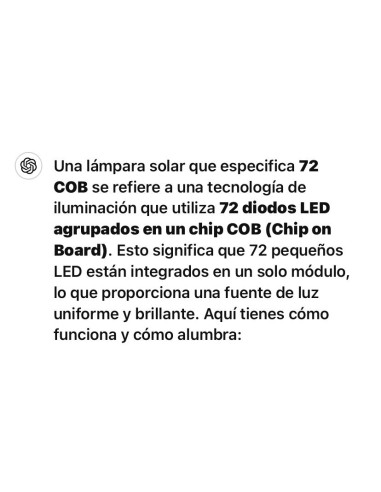 LAMPARA SOLAR 72 COB CON SENSOR