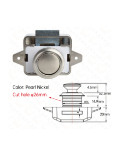 PULSADOR CROMADO GRANDE PARA ARMARIOS Y CAJONES 26MM 2