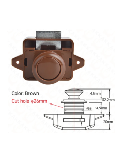 PULSADOR MARRÓN GRANDE PARA ARMARIOS Y CAJONES