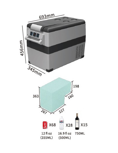 NEVERA DE COMPRESOR PORTATIL 40LITROS 55W MUVIP