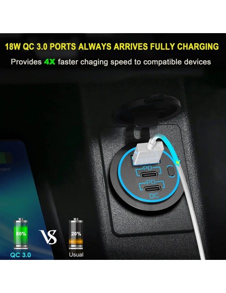 TOMA DOBLE USB QC 3.0