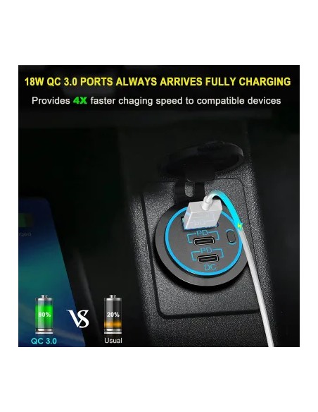 TOMA DOBLE USB QC 3.0