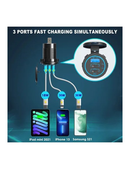 TOMA DOBLE USB QC 3.0