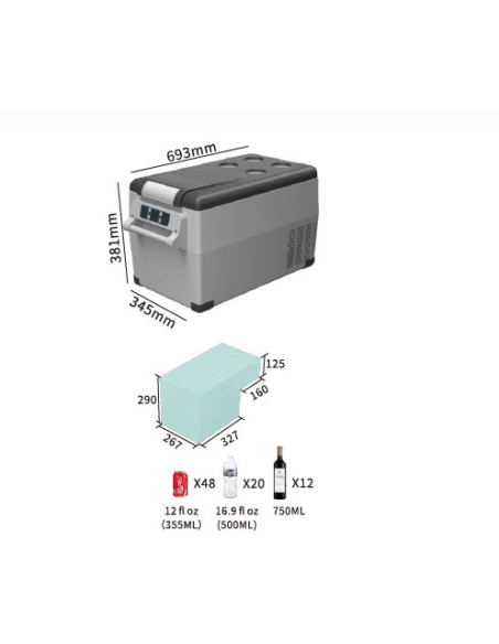 NEVERA DE COMPRESOR PORTATIL 31 LITROS 50W MUVIP