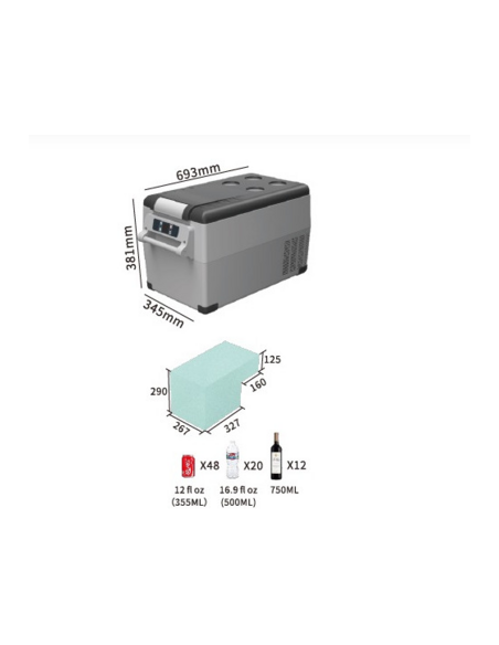 NEVERA DE COMPRESOR PORTATIL 31 LITROS 50W MUVIP