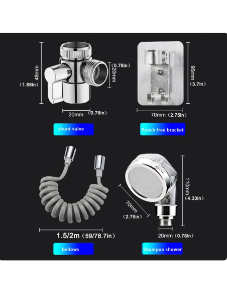 DUCHA PARA GRIFO BAÑO O COCINA 2M