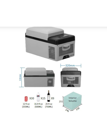 NEVERA DE COMPRESOR PORTATIL 20 LITROS 45W MUVIP