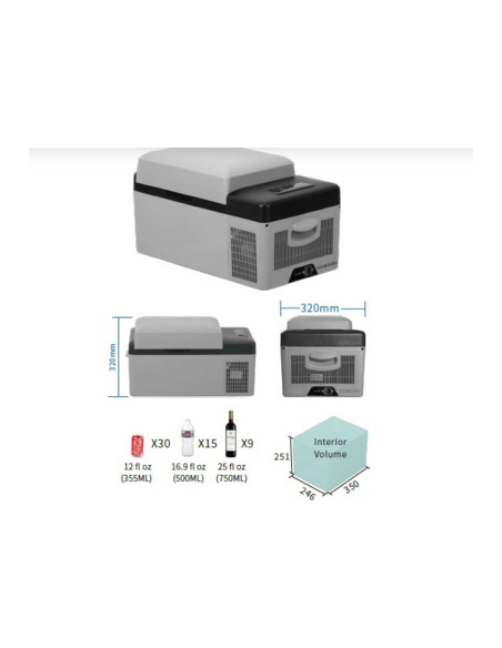 NEVERA DE COMPRESOR PORTATIL 20 LITROS 45W MUVIP
