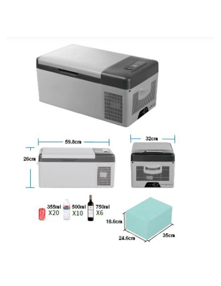 NEVERA DE COMPRESOR PORTATIL 15 LITROS 45W MUVIP