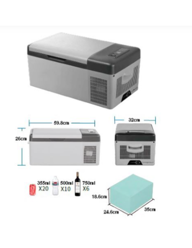 NEVERA DE COMPRESOR PORTATIL 15 LITROS 45W MUVIP