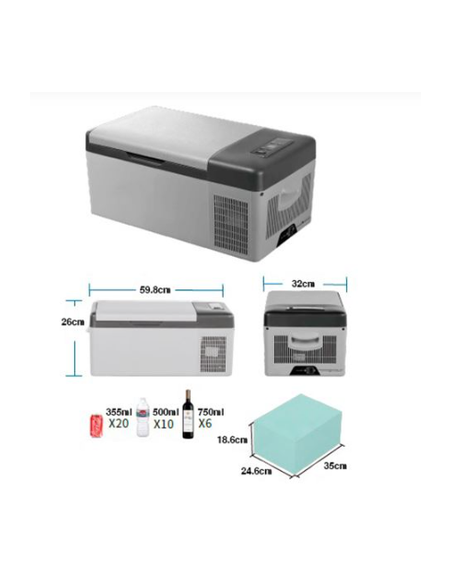 NEVERA DE COMPRESOR PORTATIL 15 LITROS 45W MUVIP