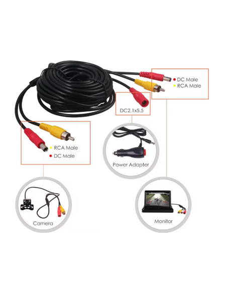 CABLE DE  EXTENSIÓN DE VIDEO AV RCA 10 M