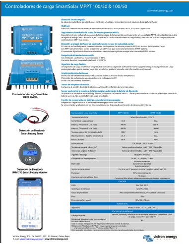 REGULADOR SOLAR SmartSolar MPPT  100/50 victron