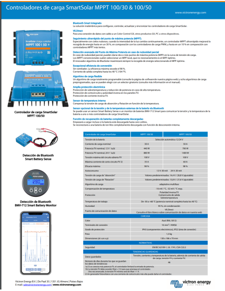 REGULADOR SOLAR SmartSolar MPPT  100/50 victron