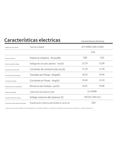 PANEL FOTOVOLTAICO MONO PERC 210WP