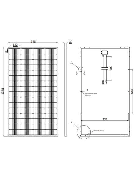 PANEL FOTOVOLTAICO MONO PERC 210WP