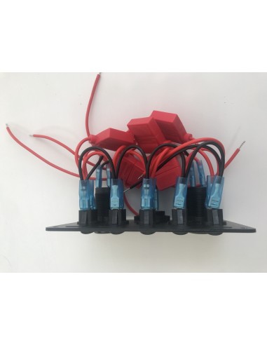 PANEL 5 INTERRUPTORES +USB TOMA 12 Y VOLTIMETRO