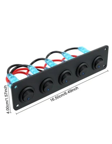 PANEL 12V 5 INTERRUPTORES BLACK EDITION