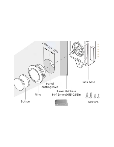 PULSADOR NEGRO GRANDE PARA ARMARIOS Y CAJONES