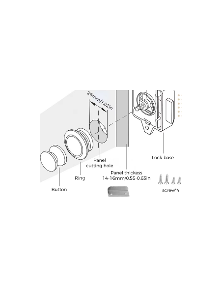 PULSADOR NEGRO GRANDE PARA ARMARIOS Y CAJONES
