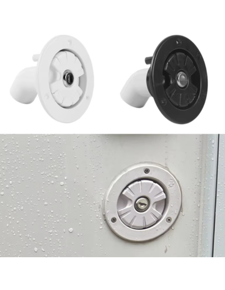 TAPÓN NEGRO DE LLENADO POR GRAVEDAD CON CERRADURA