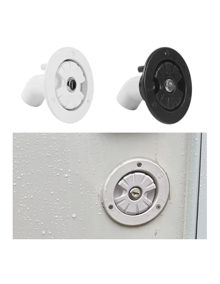 TAPÓN NEGRO DE LLENADO POR GRAVEDAD CON CERRADURA