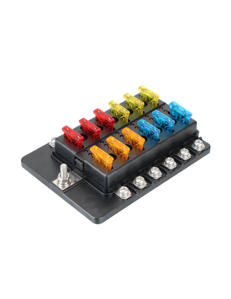 CAJA DE FUSIBLE 12 VIAS (CON FUSIBLES INCLUIDO) LED