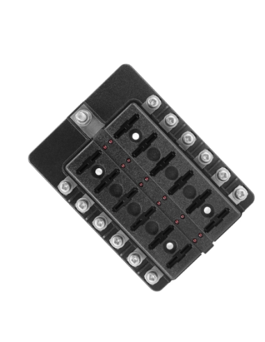 CAJA DE FUSIBLE 12 VIAS (CON FUSIBLES INCLUIDO) LED