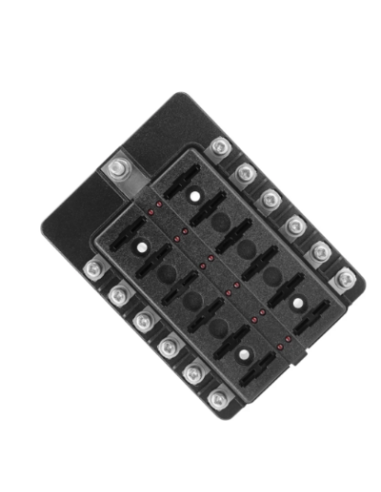 CAJA DE FUSIBLE 12 VIAS (CON FUSIBLES INCLUIDO) LED