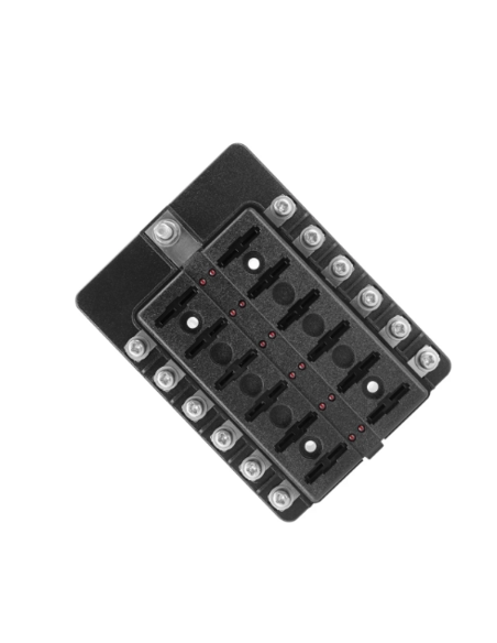 CAJA DE FUSIBLE 12 VIAS (CON FUSIBLES INCLUIDO) LED