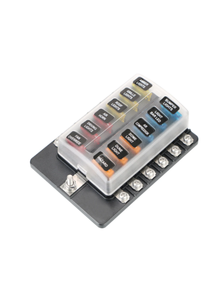 CAJA DE FUSIBLE 12 VIAS (CON FUSIBLES INCLUIDO) LED