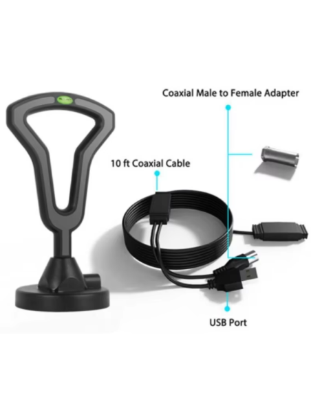 ANTENA DE TV DIGITAL HD CON BASE MAGNÉTICA