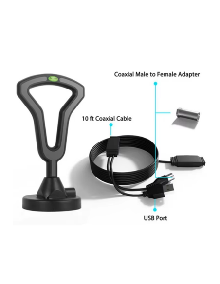 ANTENA DE TV DIGITAL HD CON BASE MAGNÉTICA